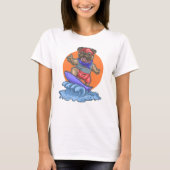 かわいいサーフィンパグTシャツ Tシャツ (正面)