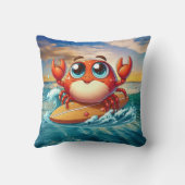 かわいいサーフィンビーチカニ愛好家 クッション (裏面)