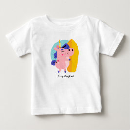かわいいサーフィンユニコーン – 夏のビーチ ベビーTシャツ