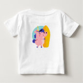 かわいいサーフィンユニコーン – 夏のビーチ ベビーTシャツ (裏面)