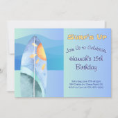 かわいいサーフバースデー招待状 招待状 (正面)