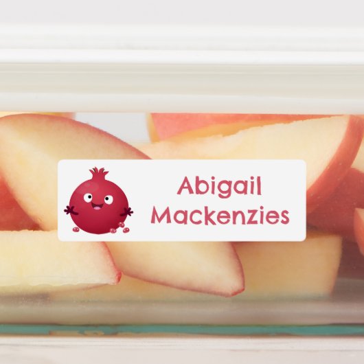 かわいいザクロのフルーツパーソナライズされた漫画 ラベル (貼付)