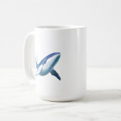 かわいいザトウクジラの泳ぐ絵 コーヒーマグカップ (正面左)