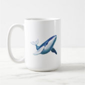 かわいいザトウクジラの泳ぐ絵 コーヒーマグカップ (左)