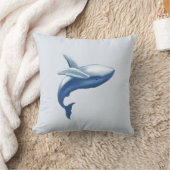 かわいいザトウクジラの飛び出し水彩画 クッション (ブランケット)
