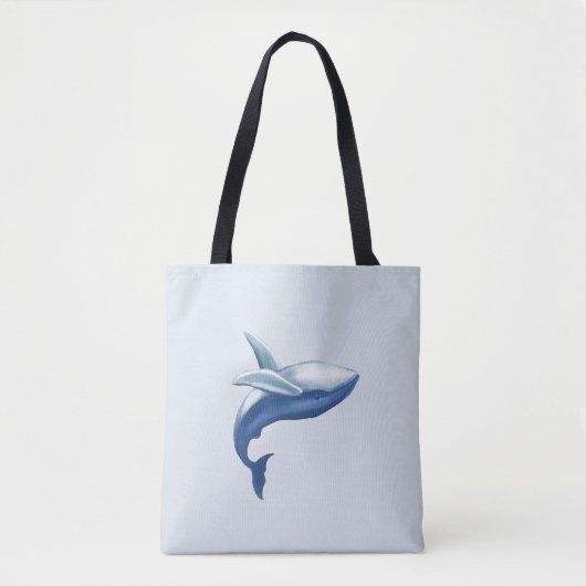 かわいいザトウクジラの飛び出し水彩画 トートバッグ (正面)