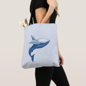かわいいザトウクジラの飛び出し水彩画 トートバッグ (クローズアップ)