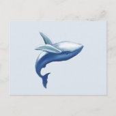 かわいいザトウクジラの飛び出し水彩画 ポストカード (正面)