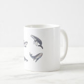 かわいいザトウクジラ�喜びかわいい動物アート コーヒーマグカップ (正面右)