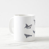 かわいいザトウクジラ�喜びかわいい動物アート コーヒーマグカップ (正面左)