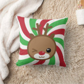 かわいいザレッドノーズトナカイ クッション (ブランケット)