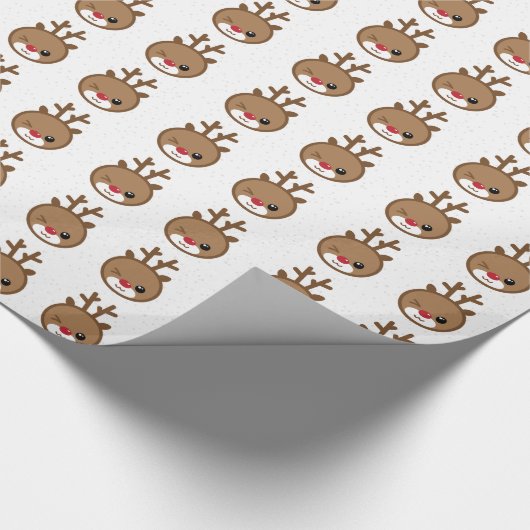 かわいいザレッドノーズトナディアクリスマスギフトラップ ラッピングペーパー (角)