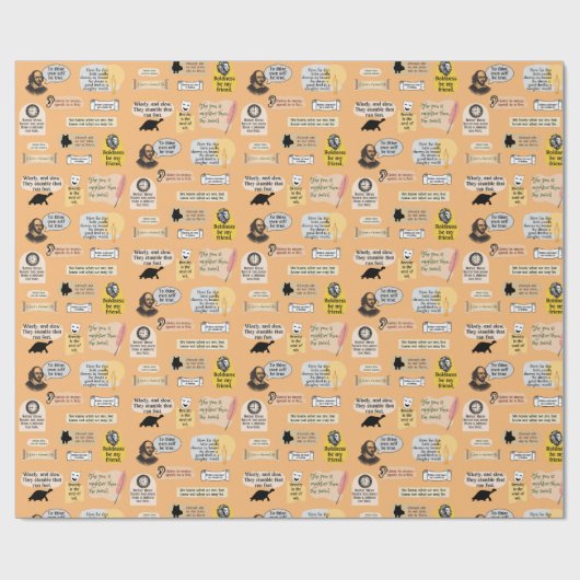 かわいいシェイクスピアのインスピレーション引用文ナーディ文学 ラッピングペーパー (フラット)