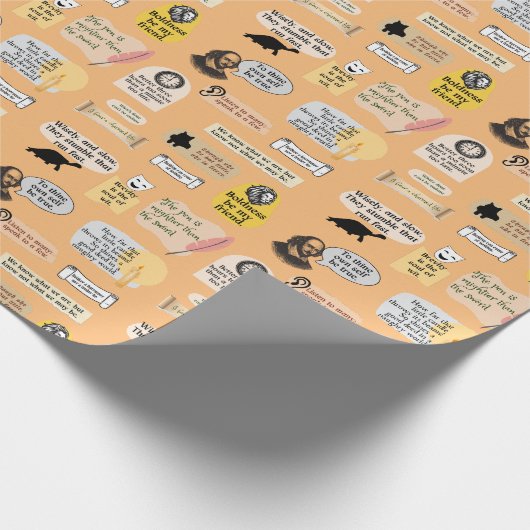 かわいいシェイクスピアのインスピレーション引用文ナーディ文学 ラッピングペーパー (角)