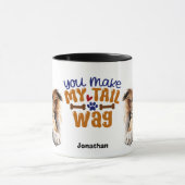 かわいいシェットランドシェプドッグ私の尻尾を作る マグカップ (中央)