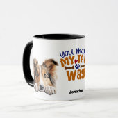かわいいシェットランドシェプドッグ私の尻尾を作る マグカップ (正面左)