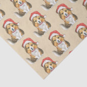 かわいいシェットランド・ シープドッグインサンタズハットラッピング紙 薄葉紙 (詳細)
