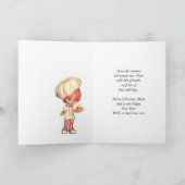 かわいいシェフおよびつまらないものが付いているミイラのクリスマスカード シーズンカード (内部)