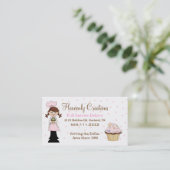 かわいいシェフのベーカリーのカップケーキの名刺 名刺 (スタンド正面)