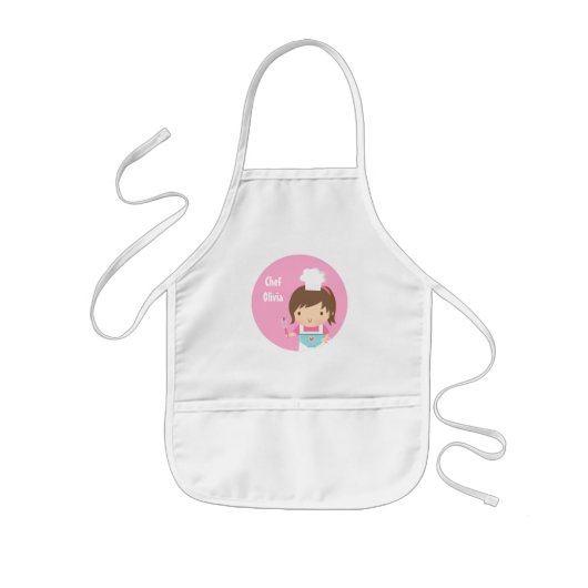 かわいいシェフの女の子 子供用エプロン (正面)
