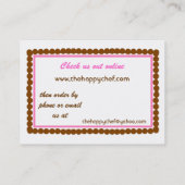 かわいいシェフの帽子の名刺 名刺 (裏面)