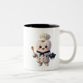 かわいいシェフの歯のキャラクター 歯科医さんへのギフトマグカップ ツートーンマグカップ