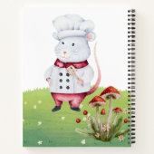 かわいいシェフの水色フローラパーソナライズされた料理本 ノートブック (裏面)