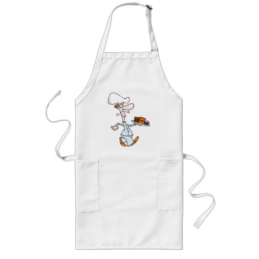 かわいいシェフエプロン ロングエプロン (正面)