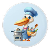 かわいいシェフキッチンバードペリカン セラミックノブ (正面)