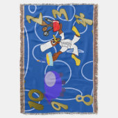 かわいいシェフダッキー（アヒルちゃん）カズーブルーサークル スローブランケット (正面縦)