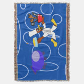 かわいいシェフダッキー（アヒルちゃん）カズーブルーサークル スローブランケット (正面縦)