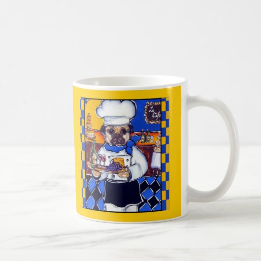 かわいいシェフパグ コーヒーマグカップ (右)