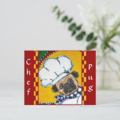 かわいいシェフパグ ポストカード (スタンド正面)