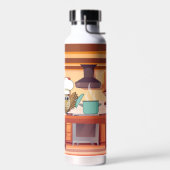 かわいいシェフフフクロウ料理inキッチン ウォーターボトル (左面)