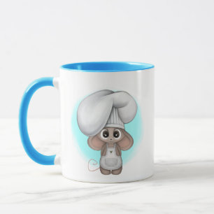 かわいいシェフマウスにイニシャルを追加 マグカップ