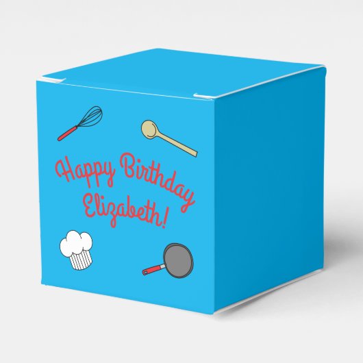 かわいいシェフ料理キッズ1st誕生日パーティー フェイバーボックス (正面サイド)