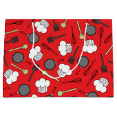 かわいいシェフ料理キッズ1st誕生日パーティー ラージペーパーバッグ (正面)