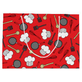 かわいいシェフ料理キッズ1st誕生日パーティー ラージペーパーバッグ (裏面)