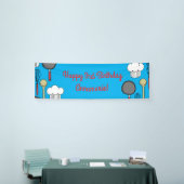 かわいいシェフ料理キッズ1st誕生日パーティー 横断幕 (トレードショー)