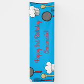 かわいいシェフ料理キッズ1st誕生日パーティー 横断幕 (縦)