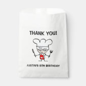 かわいいシェフ漫画の子供の料理誕生日パーティー フェイバーバッグ (正面)