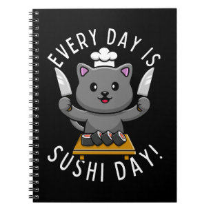 かわいいシェフ猫の毎日は寿司の日 ノートブック