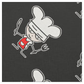 かわいいシェフ調理師の漫画模様 ファブリック (クローズアップ)