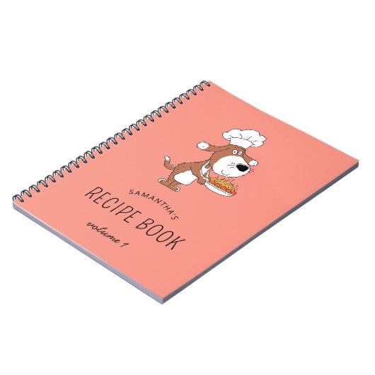 かわいいシェフ調理師ドッグパピーファミリーレシピ本 ノートブック (左側)