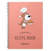 かわいいシェフ調理師ドッグパピーファミリーレシピ本 ノートブック (正面)
