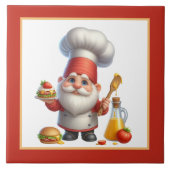 かわいいシェフ調理師愛好家キッチン格言 タイル (正面)