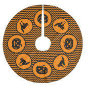 かわいいシェブロンハロウィーン ブラッシュドポリエステルツリースカート (正面)