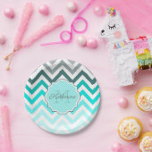 かわいいシェブロン柄 ペーパープレート (パーティー)