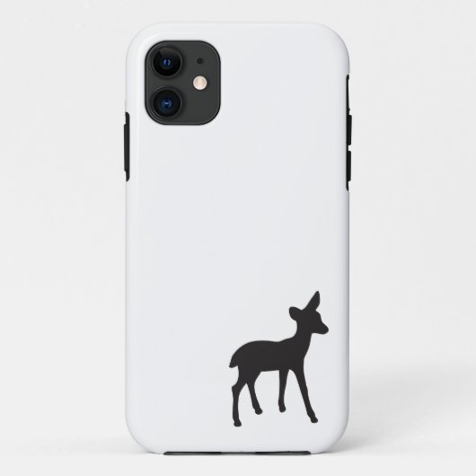 かわいいシカの子鹿の白黒の素朴でシックなシルエット Case-Mate iPhoneケース (裏面)