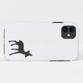 かわいいシカの子鹿の白黒の素朴でシックなシルエット Case-Mate iPhoneケース (裏面(横))